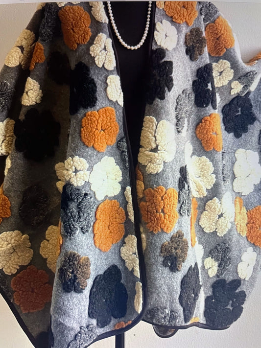 Soft Flower Plush Wrap